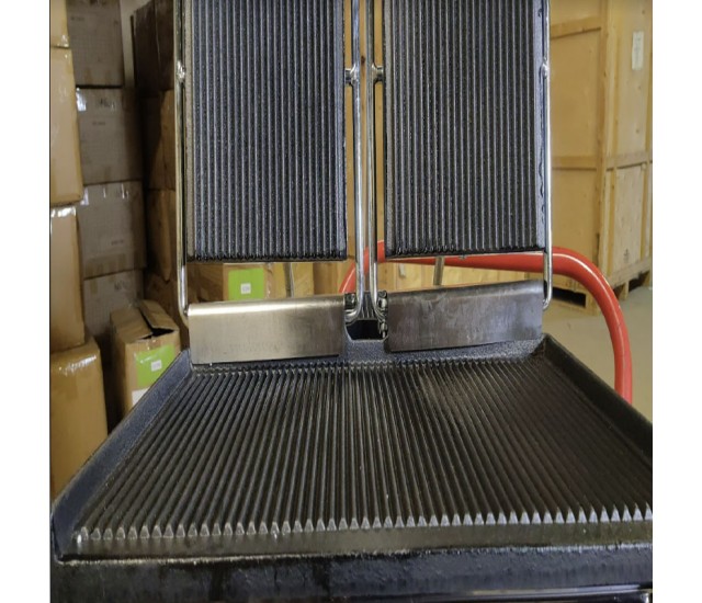 Panini Griddle 55 Cm 21" ELECTRIC Heavy Duty Commercial Panini Contact grill Ribbed