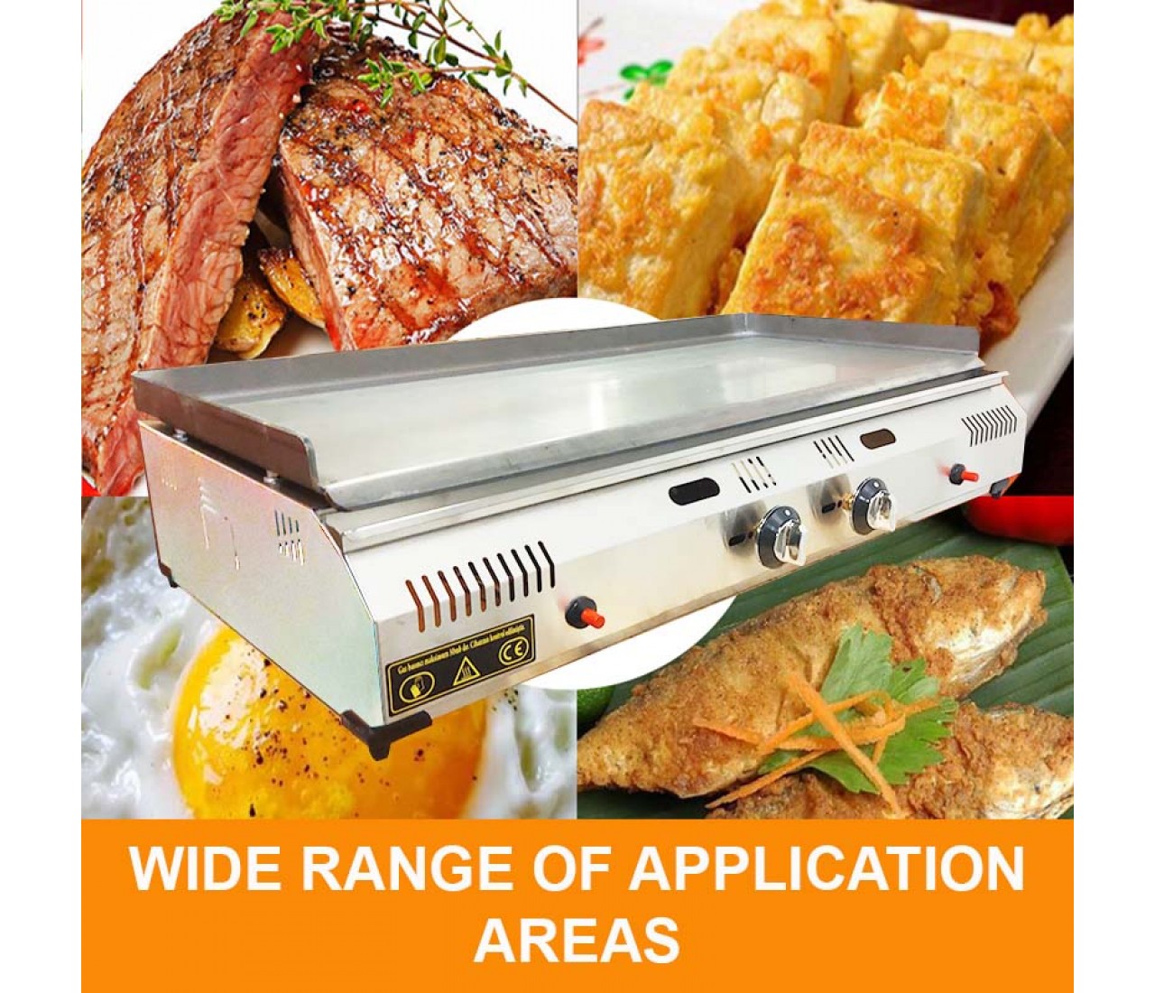 Commercial Tabletop Griddle 100 CM GAS Smooth Surface Hot