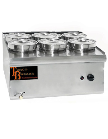 6 Pot/Pan Electric Table/Counter-top WET Bain Marie