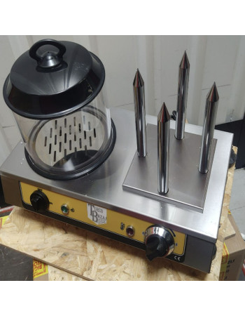 Hot Dog Machine Stainless Steel 4 Sticks Sausage Bun Warmer Hotdog Steamer