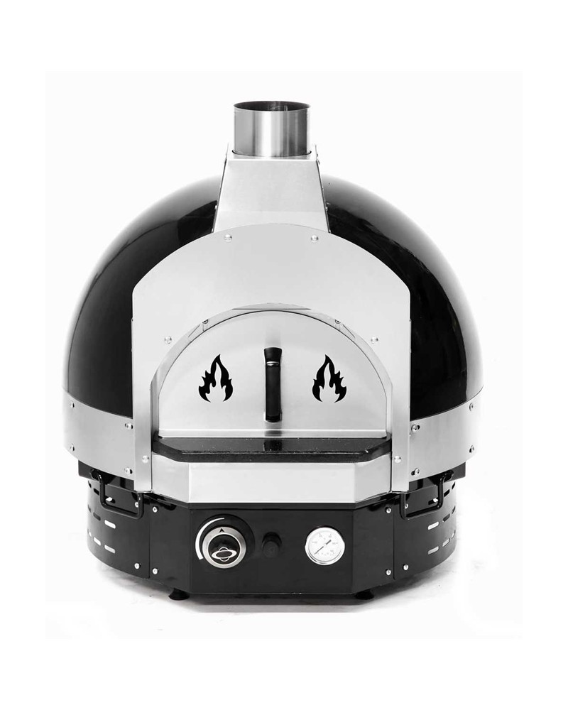 TURCO 60cm Gas Stone Pizza Oven Black turco gas stone base pizza oven 60cm black