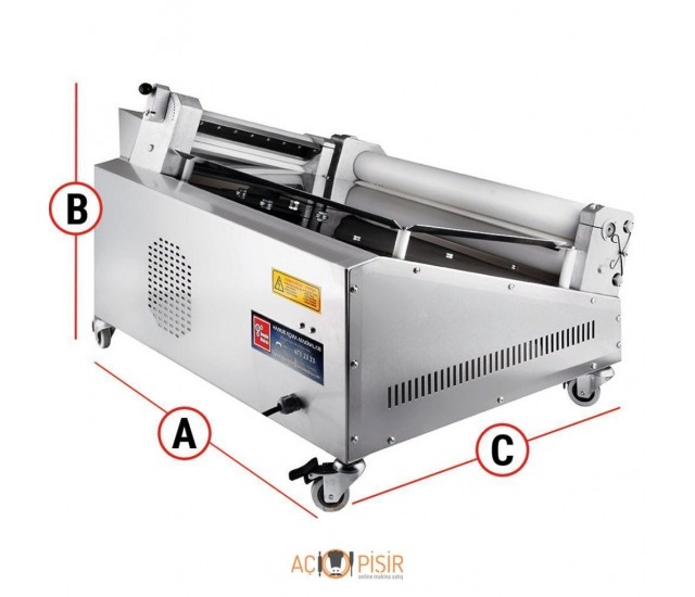 Pizza Dough Roller HORIZONTAL 2 Rollers Dough Roll Out Machine 55 CM/22"-Ø6,6 cm SPEED CONTROL