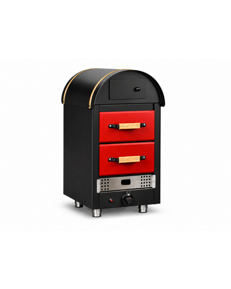 High-Capacity Dual-Drawer Professional Potato Oven - Gas/Electric, 25-30 Potatoes/Hour Efficiency High-Capacity Dual-Drawer Professional Potato Oven - Gas/Electric, 25-30 Potatoes/Hour Efficiency