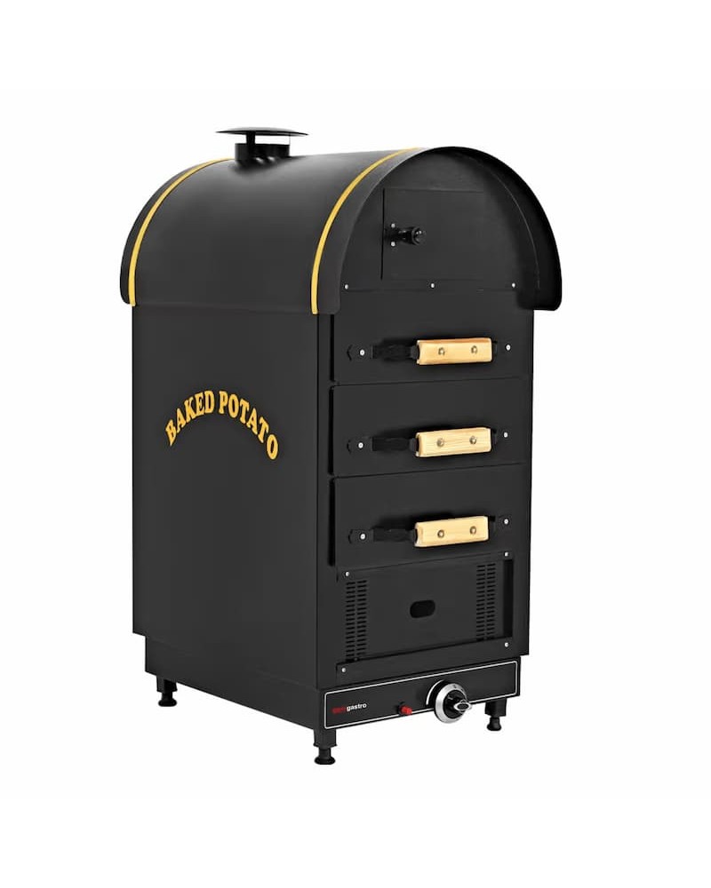 Commercial Gas Jacket Potato & Kumpir Oven  4.9kW  NG/LPG  3645 Potatoes/Hour  3 Drawers  1200mm Height