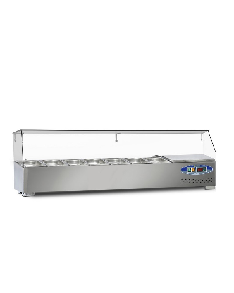 Salatbar Gekühlte Zubereitungsplatte 7xGN1/4 150 cm Tischplatte Salatbar