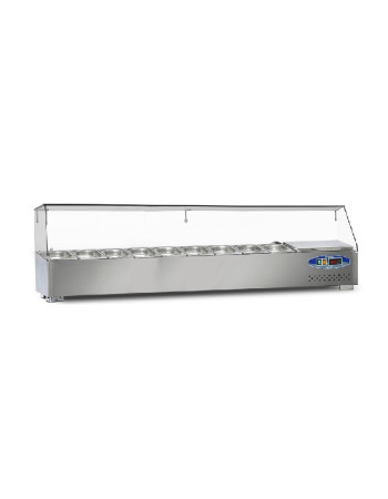 Salatbar Gekühlte Zubereitungsplatte 9xGN1/4 180 cm Tischplatte Salatbar