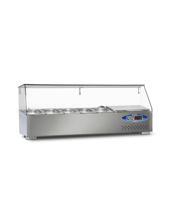 Salatbar Gekühlte Zubereitungsplatte 5xGN1/4 120 cm Salatbar mit Tischplatte