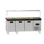TURCO 3-Door Saladette Counter – 455L Refrigerated GN Counter with Granite Top Option