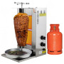 2 Burner MANUALLY spinning Shawarma Machine Spinning Griller 24.000 BTU Tacos Al Pastor Machine