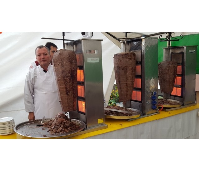 Gril de rotation automatique de machine de Shawarma à 3 brûleurs 35.000 BTU