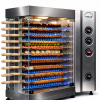 2 × 10‑Skewer Vertical Gas Kofte Kebab & Shashlik Grill - Adana Kebab - Sish Kebab – Lava Rock BBQ, 4 kW (3439 kW equiv), 50×75×110 cm, 70 kg