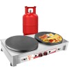 Professional Gas Crepe Maker | Double Burner LPG/Natural Gas – 40cm Non-Stick Plates