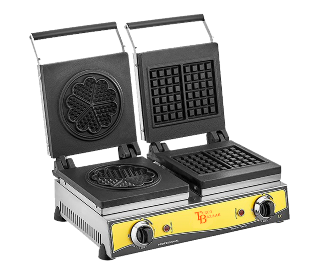 Double Square Flower Model Waffle Machine Electric