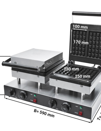 Double Square+Flower Model (21 cm Diameter) Wafel Machine Electric