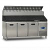 TURCO 3 Door Pizza Preparation Refrigerator 200cm Commercial Stainless Steel Granite Top