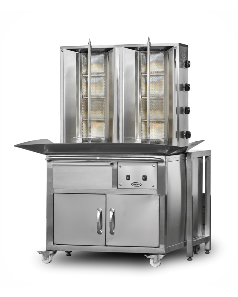 DO1/M077-X4+4 Shawarma Machine at Trolley
