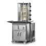 Commercial Shawarma Machine 4 Burner with Trolley | Doner Kebab Grill & Meat Slicer