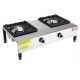 2 Burner Gas Countertop Hot Plate - 44,000 Btu Commercial Counter Top Range Wok With Shorter Legs