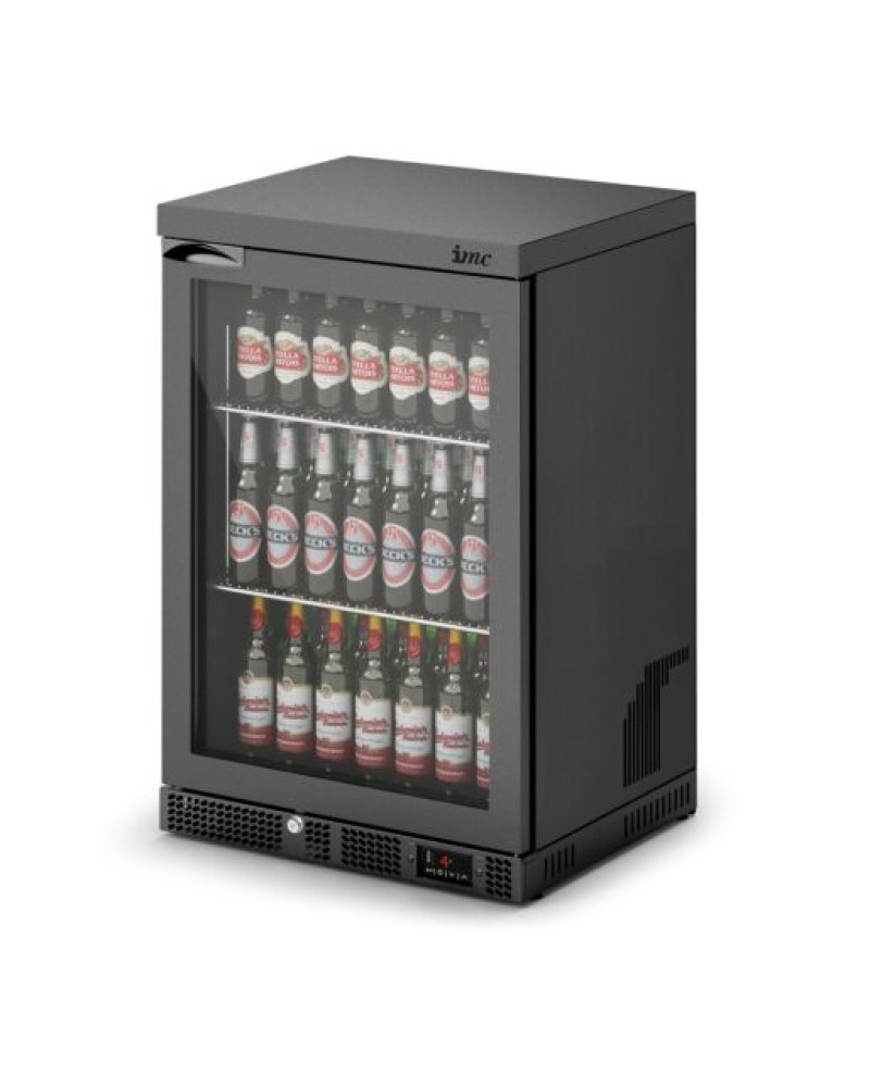 F77/150/B - IMC Mistral M60 Bottle Cooler [Front Load] - Glass Door - Black Painted Frame - H 900 mm - W 600 mm - 0.225 kW