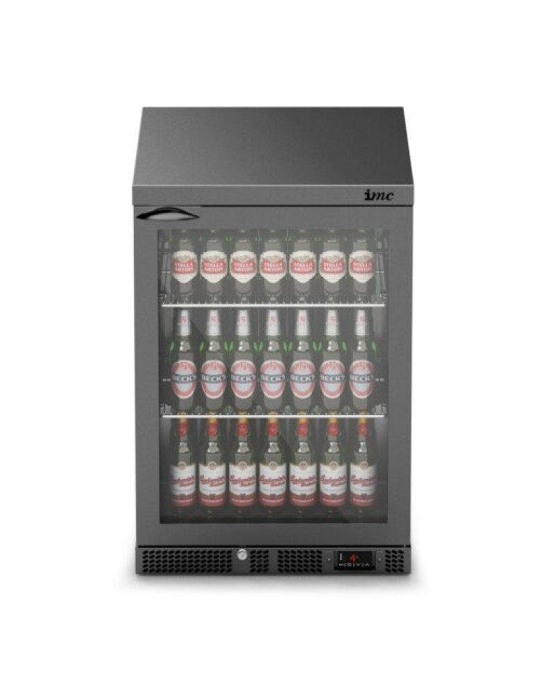 F77/150/B - IMC Mistral M60 Bottle Cooler [Front Load] - Glass Door - Black Painted Frame - H 900 mm - W 600 mm - 0.225 kW