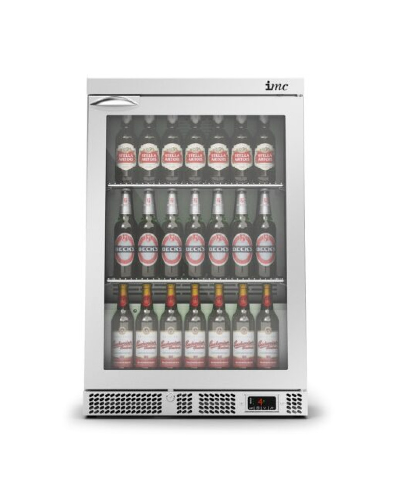 F77/150 - IMC Mistral M60 Bottle Cooler [Front Load] - Glass Door - Stainless Steel Frame - H 900 mm - W 600 mm - 0.225 kW