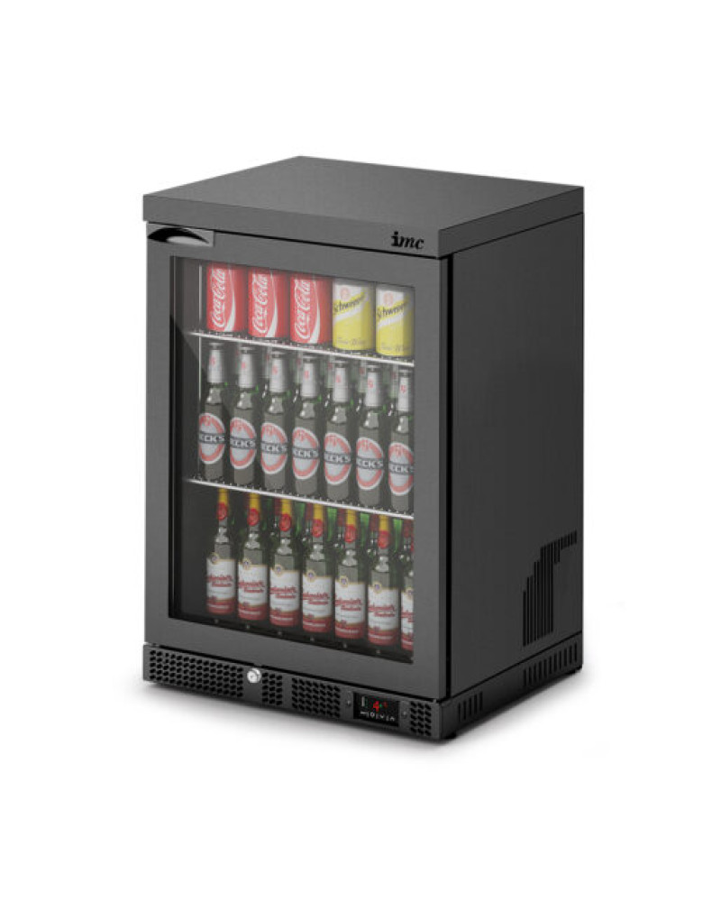 F77/151/B - IMC Mistral M60 Bottle Cooler [Front Load] - Glass Door - Black Painted Frame - H 850 mm - W 600 mm - 0.225 kW