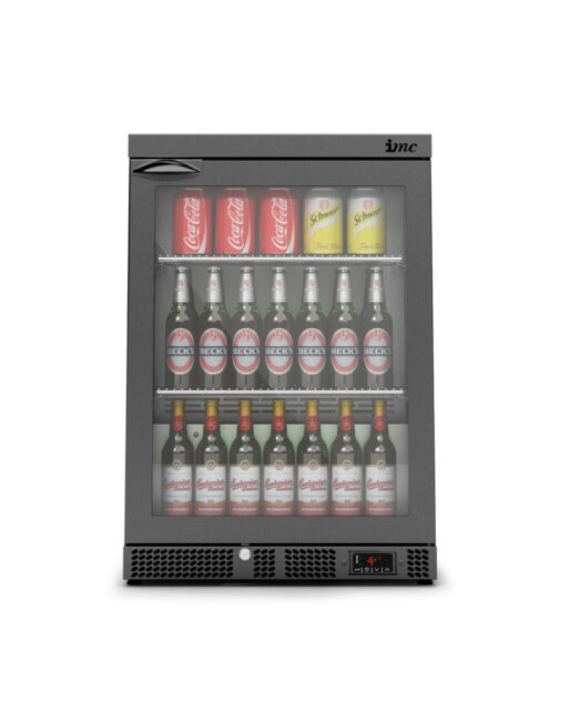 F77/151/B - IMC Mistral M60 Bottle Cooler [Front Load] - Glass Door - Black Painted Frame - H 850 mm - W 600 mm - 0.225 kW