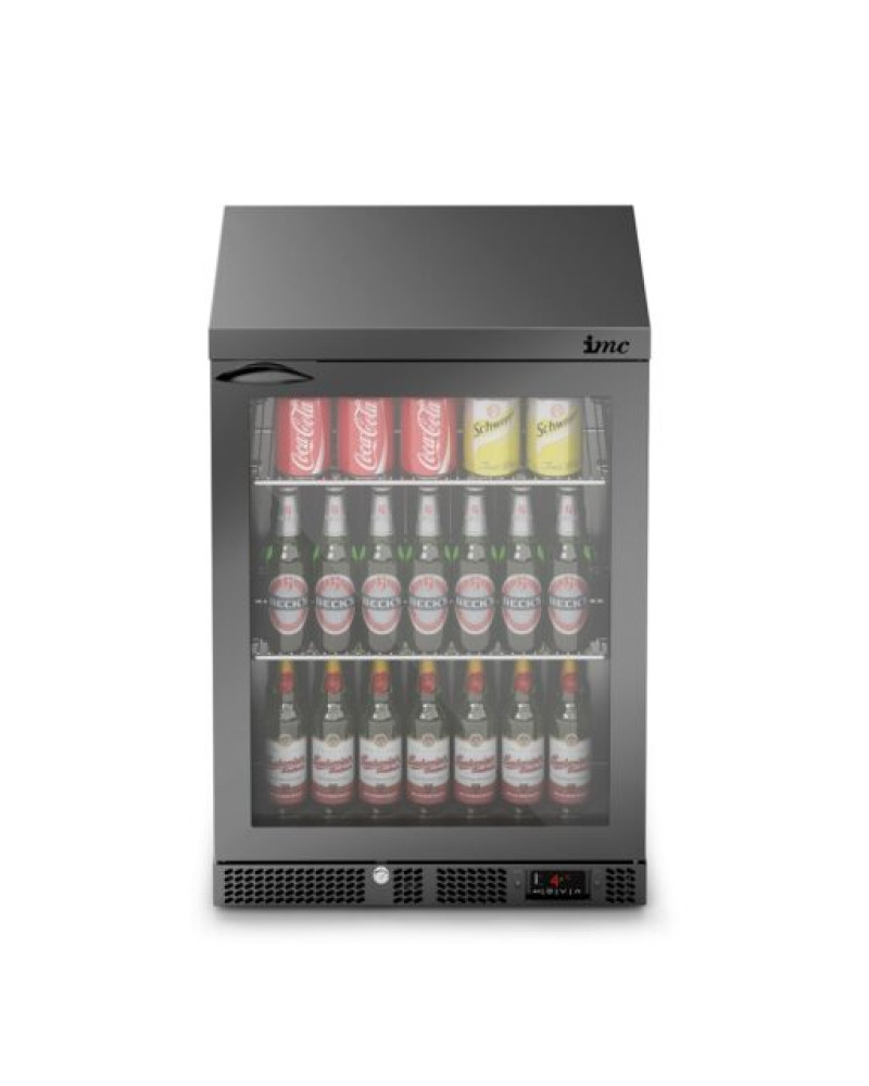 F77/151/B - IMC Mistral M60 Bottle Cooler [Front Load] - Glass Door - Black Painted Frame - H 850 mm - W 600 mm - 0.225 kW