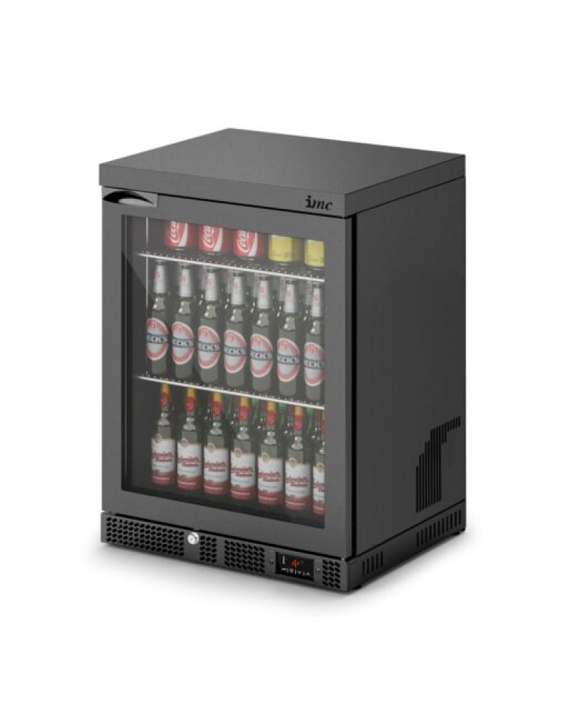 F77/152/B - IMC Mistral M60 Bottle Cooler [Front Load] - Glass Door - Black Painted Frame - H 800 mm - W 600 mm - 0.225 kW