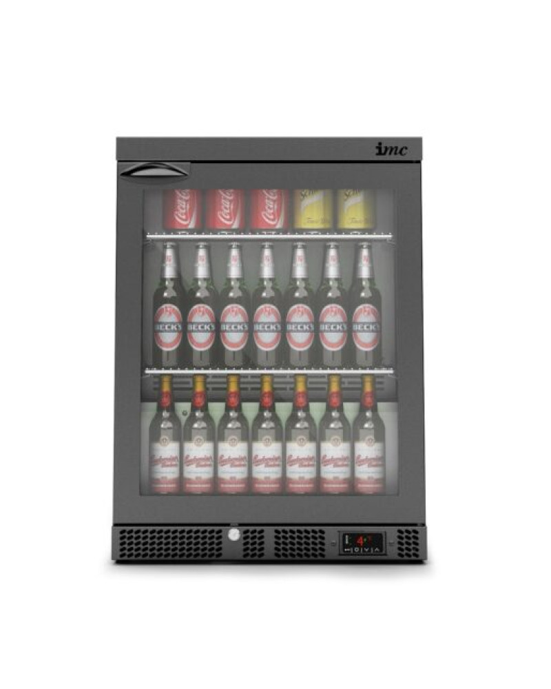 F77/152/B - IMC Mistral M60 Bottle Cooler [Front Load] - Glass Door - Black Painted Frame - H 800 mm - W 600 mm - 0.225 kW