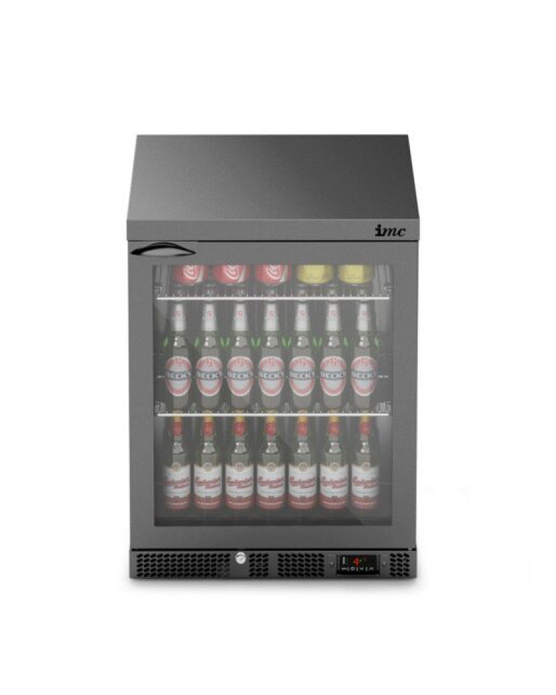 F77/152/B - IMC Mistral M60 Bottle Cooler [Front Load] - Glass Door - Black Painted Frame - H 800 mm - W 600 mm - 0.225 kW