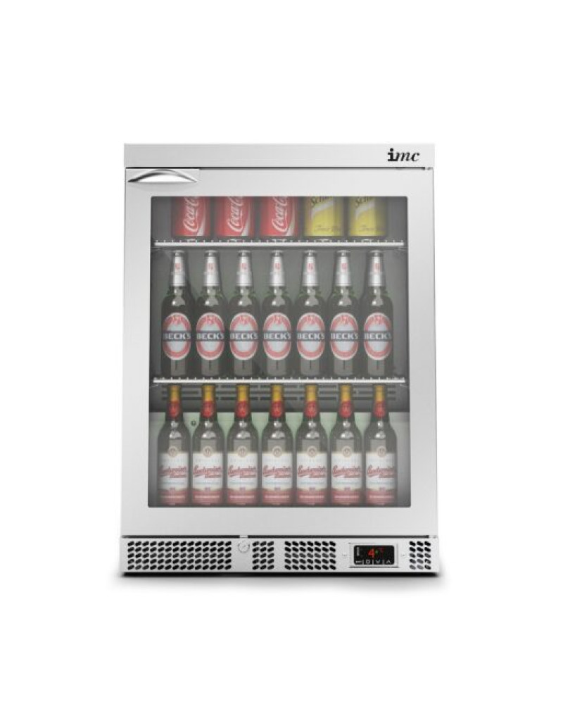 F77/152 - IMC Mistral M60 Bottle Cooler [Front Load] - Glass Door - Stainless Steel Frame - H 800 mm - W 600 mm - 0.225 kW