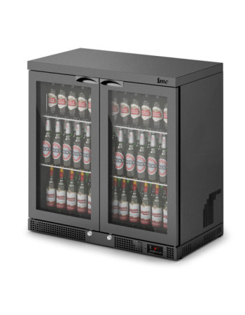 F77/250/B - IMC Mistral M90 Bottle Cooler [Front Load] - Glass Door - Black Painted Frame - H 900 mm - W 900 mm - 0.232 kW