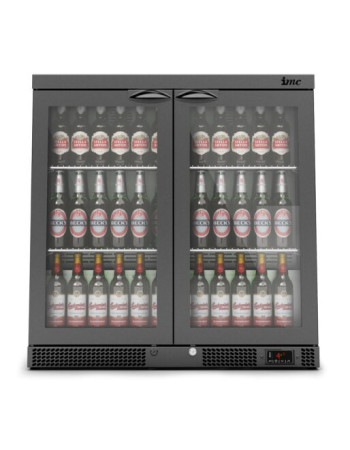 F77/250/B - IMC Mistral M90 Bottle Cooler [Front Load] - Glass Door - Black Painted Frame - H 900 mm - W 900 mm - 0.232 kW