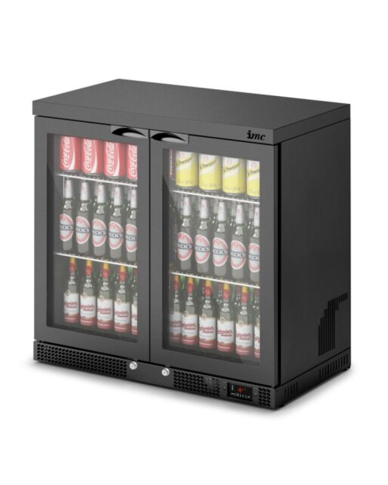 F77/251/B - IMC Mistral M90 Bottle Cooler [Front Load] - Glass Door - Black Painted Frame - H 850 mm - W 900 mm - 0.46 kW