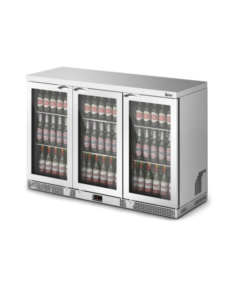 F77/350 - IMC Mistral M135 Bottle Cooler [Front Load] - Glass Door - Stainless Steel Frame - H 900 mm - W 1350 mm - 0.357 kW