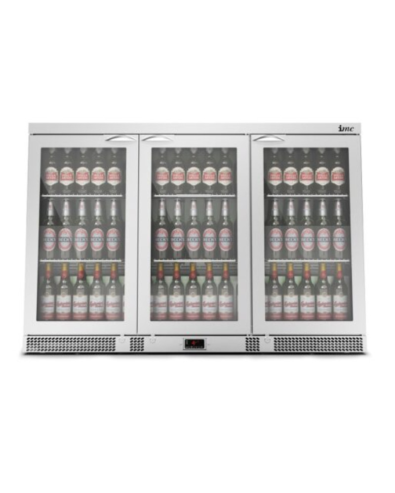 F77/350 - IMC Mistral M135 Bottle Cooler [Front Load] - Glass Door - Stainless Steel Frame - H 900 mm - W 1350 mm - 0.357 kW