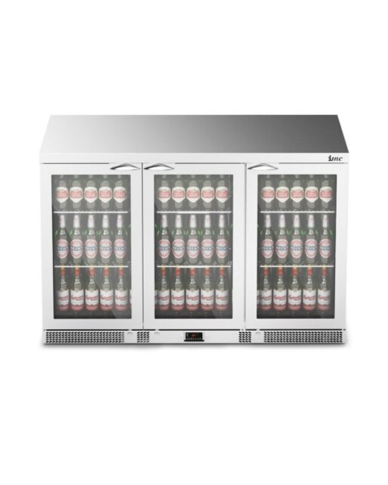 F77/350 - IMC Mistral M135 Bottle Cooler [Front Load] - Glass Door - Stainless Steel Frame - H 900 mm - W 1350 mm - 0.357 kW