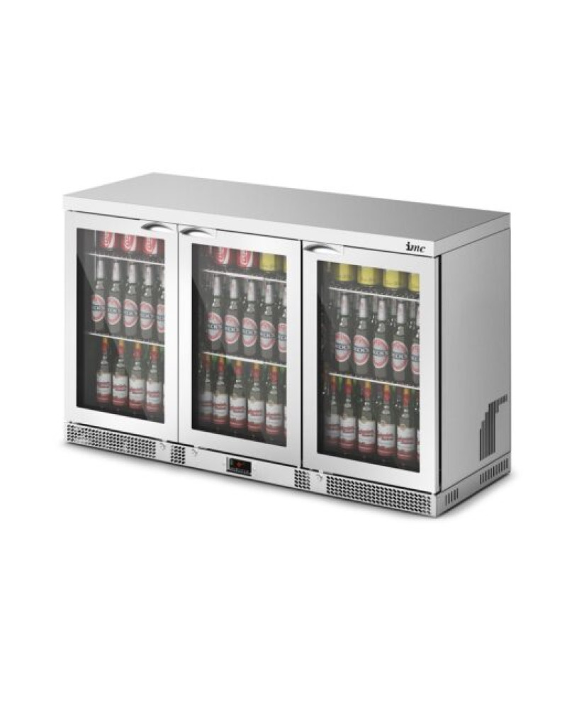 F77/352 - IMC Mistral M135 Bottle Cooler [Front Load] - Glass Door Door - Stainless Steel Frame - H 800 mm - W 1350 mm - 0.357 kW