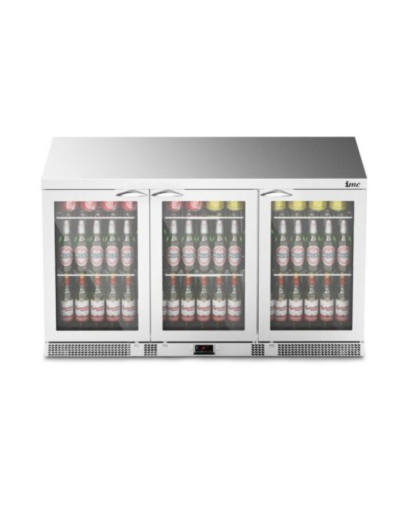 F77/352 - IMC Mistral M135 Bottle Cooler [Front Load] - Glass Door Door - Stainless Steel Frame - H 800 mm - W 1350 mm - 0.357 kW