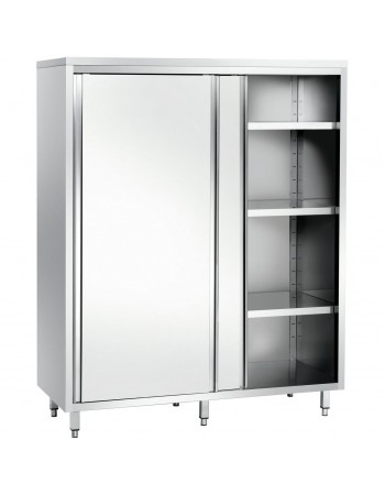Upright Pan cupboard Stainless steel Sliding doors 3 shelves 1200x500x1800mm | TurcoBazaar GSK12518SM