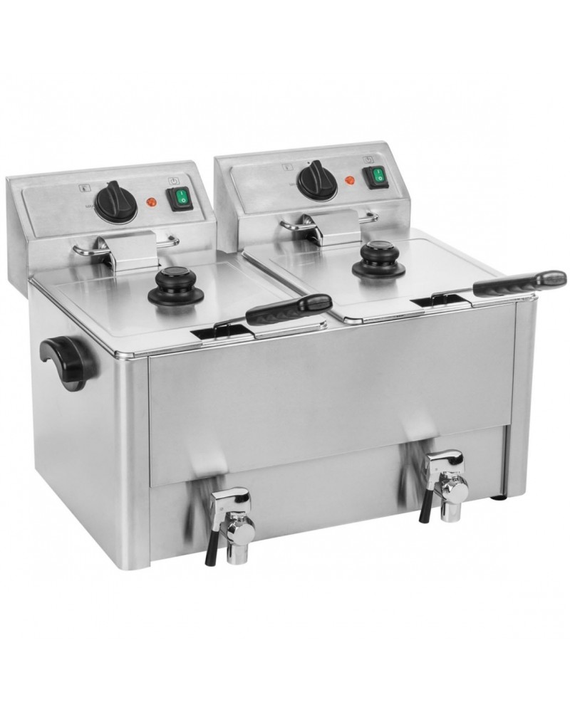 Commercial Deep fat Fryer 8+8 litres 6.5kW Countertop | TurcoBazaar HDF88 Commercial Deep fat Fryer 8+8 litres 6.5kW Countertop | TurcoBazaar HDF88