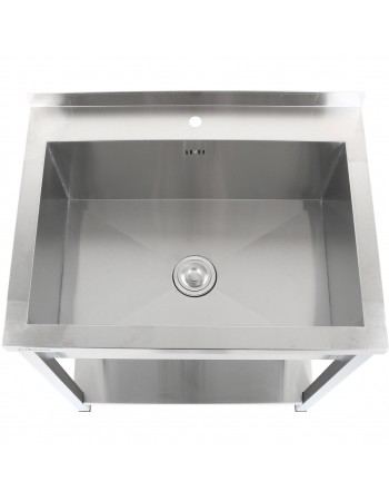 Commercial Pot Wash Sink Stainless steel 1 bowl Splashback Bottom shelf 1000x600x900mm Square legs | TurcoBazaar PSA10060U