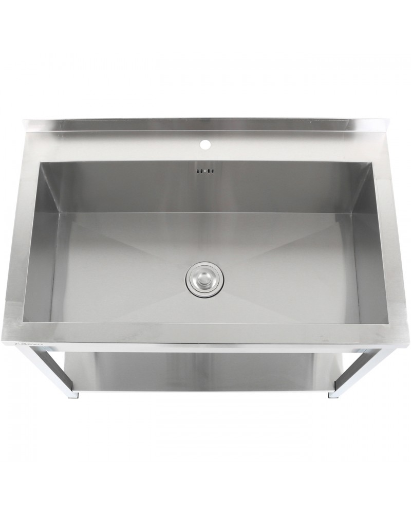 Commercial Pot Wash Sink Stainless steel 1 bowl Splashback Bottom shelf 1200x700x900mm Square legs | TurcoBazaar PSA12070U