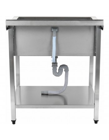 Commercial Pot Wash Sink Stainless steel 1 bowl Splashback Bottom shelf 1200x700x900mm Square legs | TurcoBazaar PSA12070U