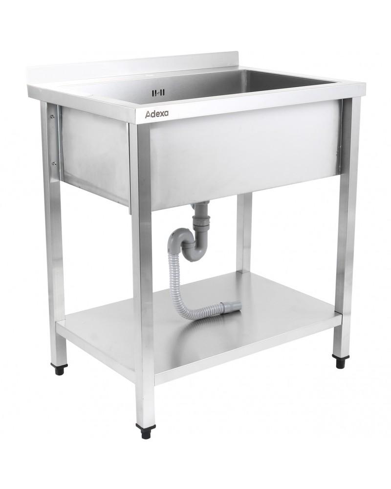 Commercial Pot Wash Sink Stainless steel 1 bowl Splashback Bottom shelf 1200x700x900mm Square legs | TurcoBazaar PSA12070U