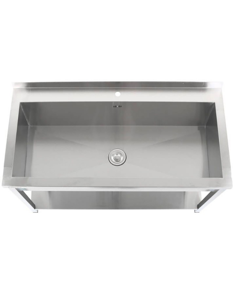 Commercial Pot Wash Sink Stainless steel 1 bowl Splashback Bottom shelf 2000x600x900mm Square legs | TurcoBazaar PSA20060U