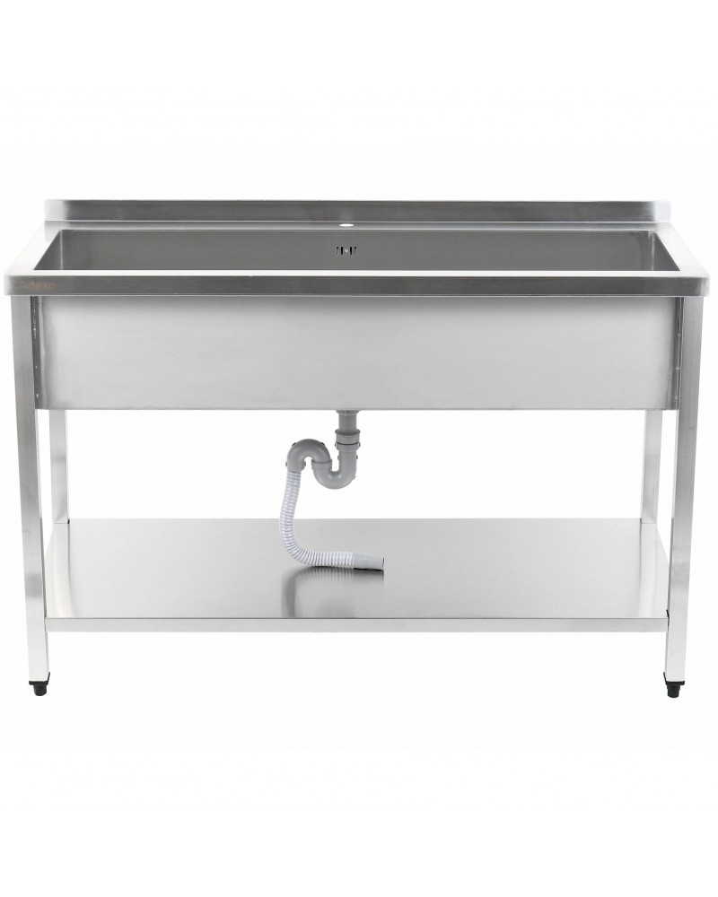 Commercial Pot Wash Sink Stainless steel 1 bowl Splashback Bottom shelf 2000x600x900mm Square legs | TurcoBazaar PSA20060U