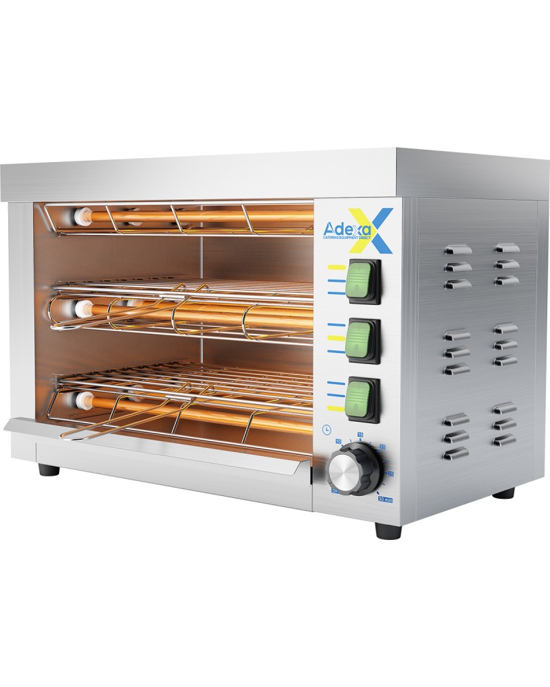 Commercial Quartz Salamander grill oven Double 360x245x295mm 3.25kW | TurcoBazaar QTO360