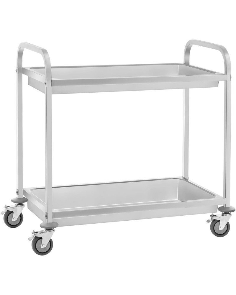 Deep Tray Serving/Service/Clearing Trolley Stainless steel 2 tier 810x460x850mm | TurcoBazaar RDT2B